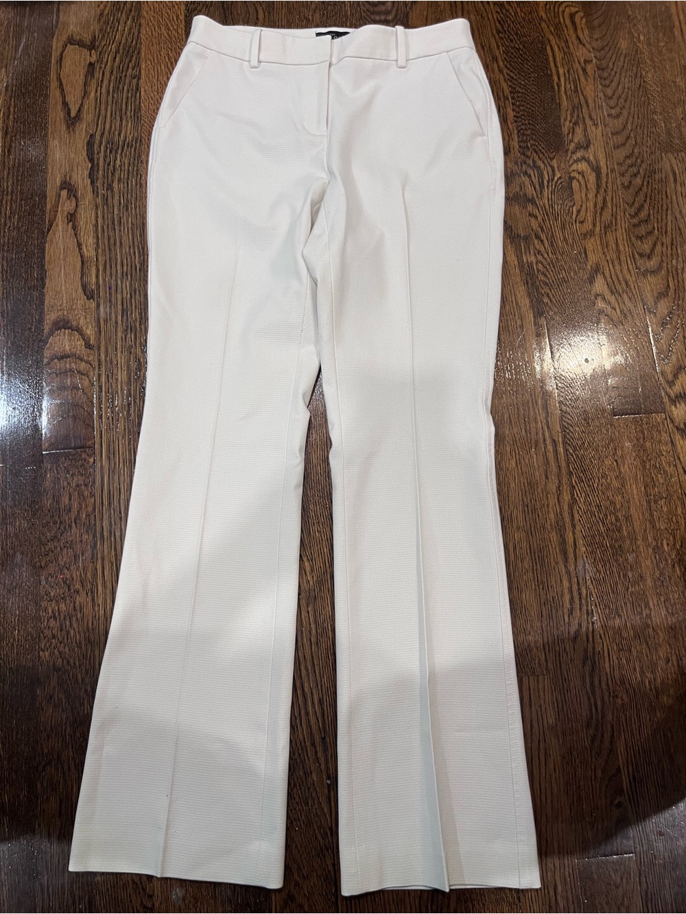 White House Black Market White Textured Pants with Black Label